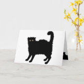 Zwarte Kat Wenskaart Kaart (Gele Bloem)