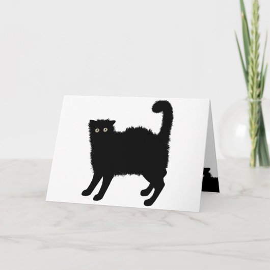 Zwarte Kat Wenskaart Kaart (Voorkant)