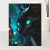 Zwarte Kat Wenskaarten Kaart (Voorkant)