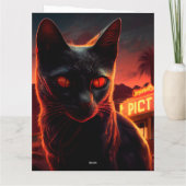 Zwarte Kat wenskaarten Kaart (Achterkant)