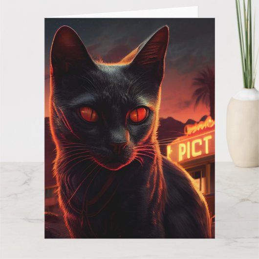 Zwarte Kat wenskaarten Kaart (Voorkant)