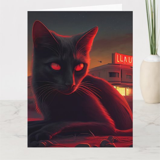 Zwarte Kat wenskaarten Kaart (Voorkant)
