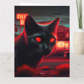 Zwarte Kat wenskaarten Kaart (Achterkant)