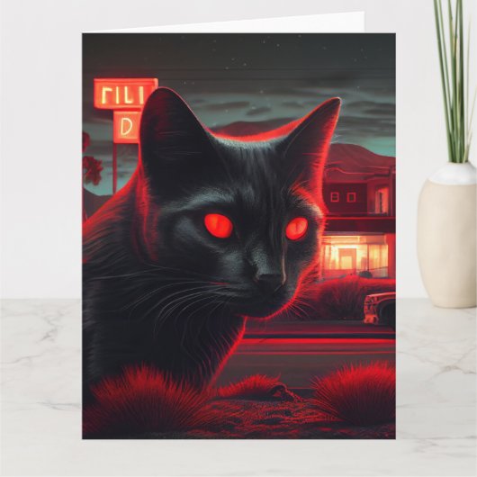 Zwarte Kat wenskaarten Kaart (Voorkant)