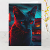 Zwarte Kat wenskaarten Kaart (Gele Bloem)