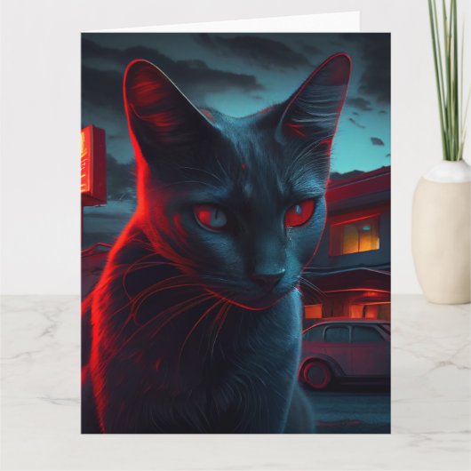 Zwarte Kat wenskaarten Kaart (Voorkant)