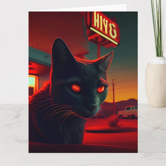 Zwarte Kat wenskaarten Kaart (Voorkant)