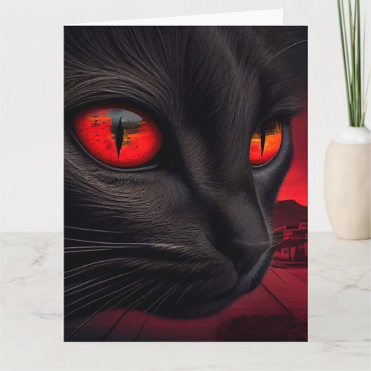 Zwarte Kat wenskaarten Kaart (Voorkant)