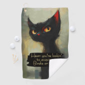 Zwarte Kat Weten wat je Wil Golfhanddoek (Insitu)