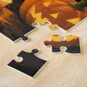 Zwarte Kat Whimsical Halloween Schilderij Legpuzzel (Zijkant)