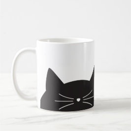 Zwarte kat, whiskers en staart koffiemok