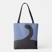 Zwarte kat, whiskers en staart tote bag (Achterkant)