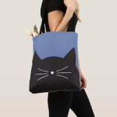 Zwarte kat, whiskers en staart tote bag (Dichtbij)