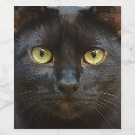 Zwarte kat wijn etiket (Enkel label)