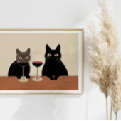 Zwarte Kat Wijnliefhebber Poster