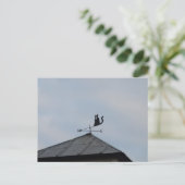 Zwarte Kat Windwijzer Briefkaart (Staand voorkant)