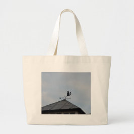 Zwarte Kat Windwijzer Grote Tote Bag