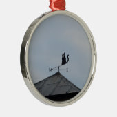 Zwarte Kat Windwijzer Metalen Ornament (Rechts)