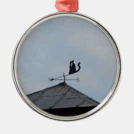 Zwarte Kat Windwijzer Metalen Ornament