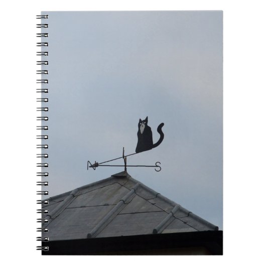 Zwarte Kat Windwijzer Notitieboek (Voorkant)