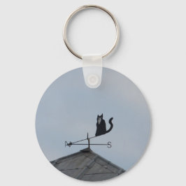 Zwarte Kat Windwijzer Sleutelhanger