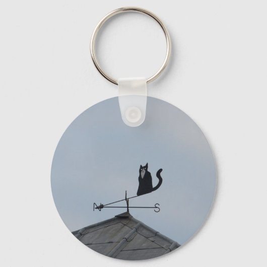 Zwarte Kat Windwijzer Sleutelhanger (Voorkant)
