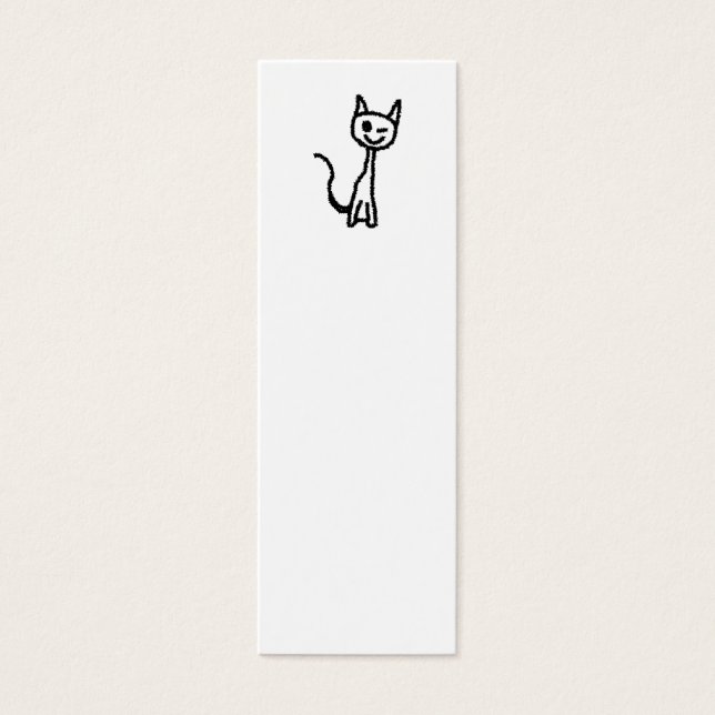 Zwarte Kat, Winking. Mini Visitekaartjes (Voorkant)