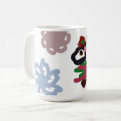 Zwarte kat winter koffiemok (Voorkant links)