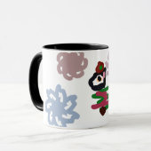 Zwarte kat winter mok (Voorkant links)