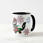 Zwarte kat winter mok (Voorkant rechts)