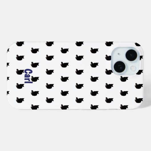 Zwarte kat (wit) Case-Mate iPhone case (Achterkant (horizontaal))