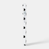 Zwarte kat (wit) iPhone 15 case (Linkerkant)