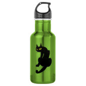 ZWARTE KAT  wit,roze Waterfles (Voorkant)