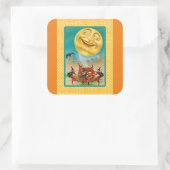  zwarte kat Witch Halloween Sticker (Tas)