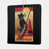 zwarte kat, Witch's kamer en Pet Keramisch Ornament (Links)
