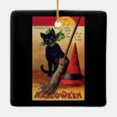 zwarte kat, Witch's kamer en Pet Keramisch Ornament (Achterkant)