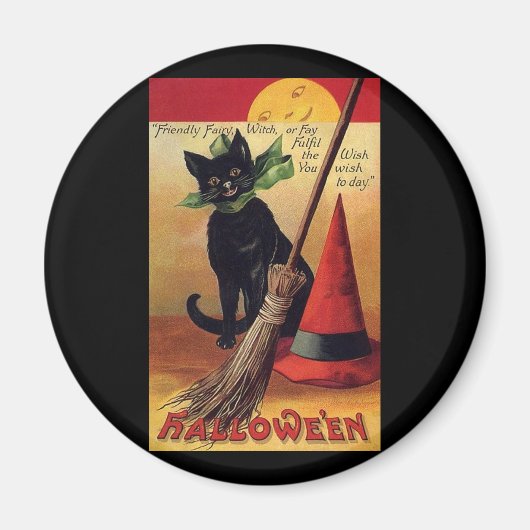  zwarte kat, Witch's kamer en Pet Magneet (Voorkant)