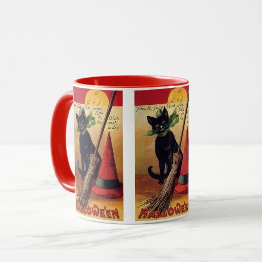  zwarte kat, Witch's kamer en Pet Mok (Voorkant links)