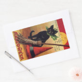  zwarte kat, Witch's kamer en Pet Rechthoekige Sticker (Envelop)