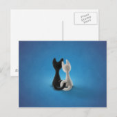 Zwarte kat Witte kat (kleur 1) Briefkaart (Voorkant / Achterkant)