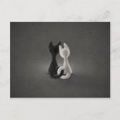 Zwarte kat Witte kat (kleur 2) Briefkaart (Voorkant)
