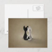 Zwarte kat Witte kat (kleur 3) Briefkaart (Voorkant / Achterkant)