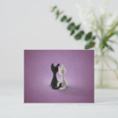 Zwarte kat Witte kat (kleur 4) Briefkaart (Staand voorkant)