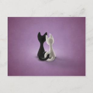 Zwarte kat Witte kat (kleur 4) Briefkaart