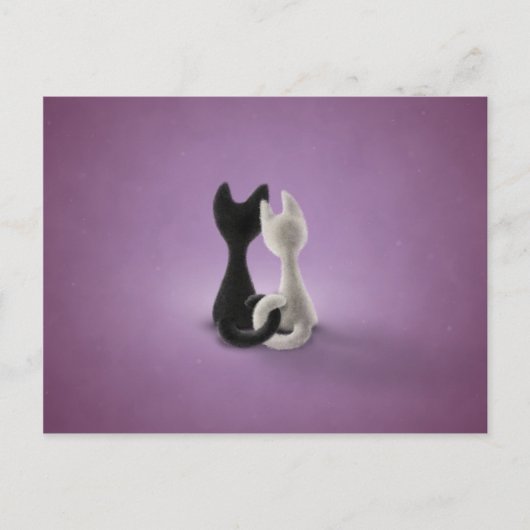 Zwarte kat Witte kat (kleur 4) Briefkaart (Voorkant)