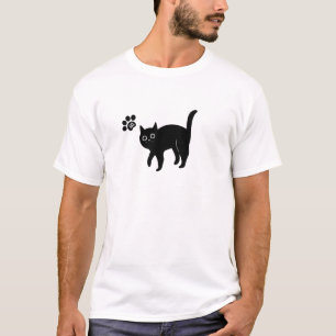 Zwarte kat zegt geen T-shirt