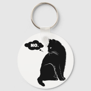 Zwarte Kat Zegt Nee - Grappig Cadeau voor Kat Lief Sleutelhanger