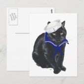 Zwarte Kat Zeiler Briefkaart (Voorkant / Achterkant)