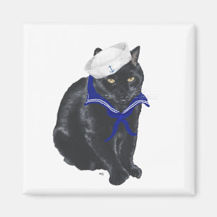 Zwarte Kat Zeiler Magneet