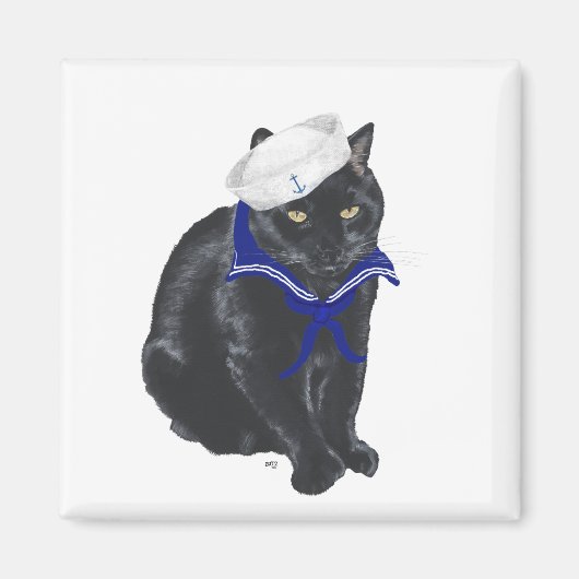 Zwarte Kat Zeiler Magneet (Voorkant)